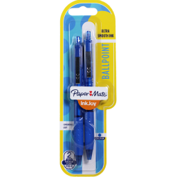 2 Papermate Inkjoy 300 Retractable Ball Pen Blue