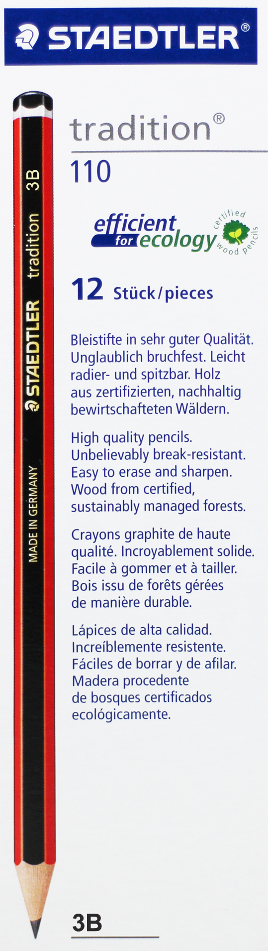 12 grade 3B Staedtler Tradition Pencils 1 Staedtler Tradition Pencils 3B