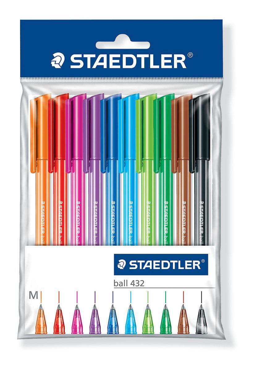 Staedtler Ball 432 10 Rainbow Ball Pens 1 Staedtler Ball 432 10 Rainbow Ball Pens