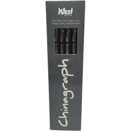 12 Black Chinagraph Pencils